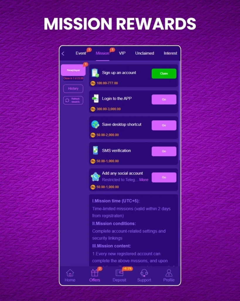 CZ777 Game APK Mission Rewards